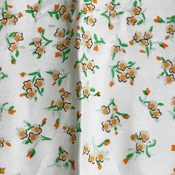 Liberty of London Silk Scarf 27in Square Graphic Floral Print Vintage 70s Retro - Picture 7 of 11